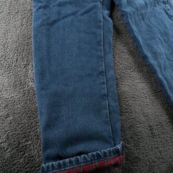 LL Bean Double L Jeans Flannel Lined Denim Men Blue Women Cotton Size 10 Regular - Picture 5 of 16